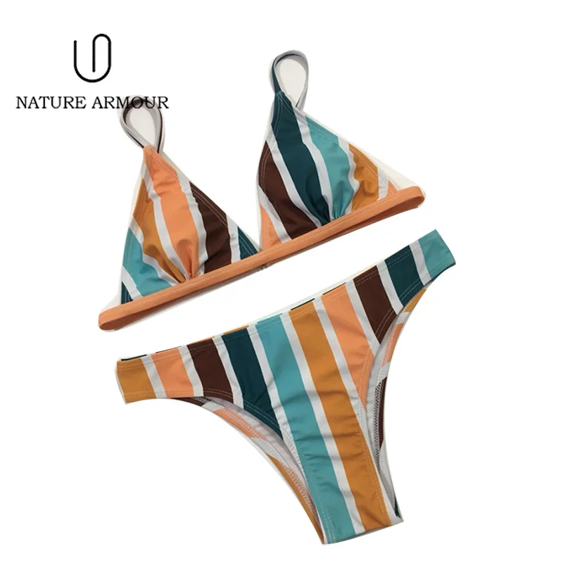NATURE ARMOUR bikini 2018 new stripe sexy swimsuit print swimwear beach swimming suit for women bikini push up swimwear women NATURE ARMOUR bikini 2018 new stripe sexy swimsuit print swimwear beach swimming suit for women bikini push up swimwear women