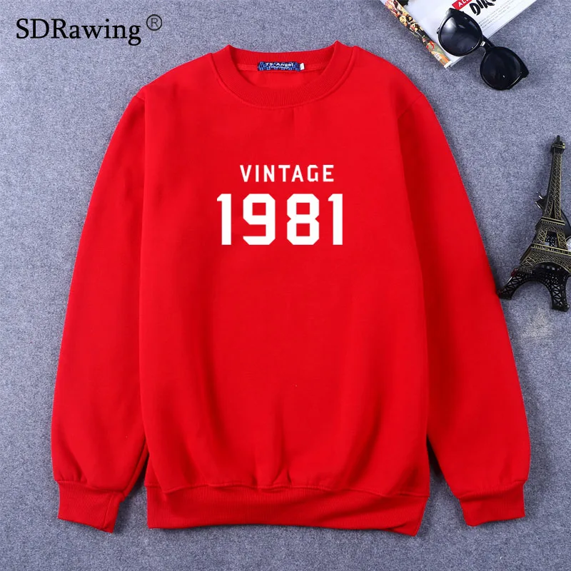 VINTAGE 1981 Letters Print Women Sweatshirts Cotton Casual Funny Sweatshirts For Lady Top Sweatshirts Hipster Drop Ship FA VINTAGE 1981 Letters Print Women Sweatshirts Cotton Casual Funny Sweatshirts For Lady Top Sweatshirts Hipster Drop Ship FA