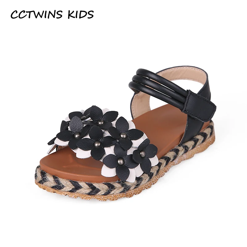 

CCTWINS Kids Shoes 2019 Summer Girls Fashion Flowers Party Dress Shoe Toddler Children Flat Princess Baby Brand Sandals PS555