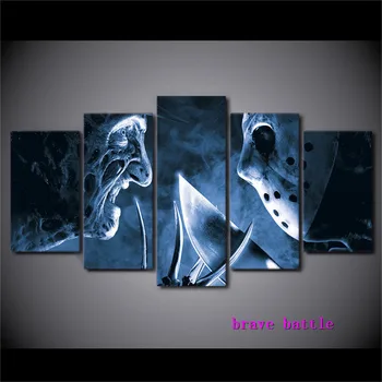 

Freddy VS Jason Canvas Painting Living Room Home Decor Modern Mural Art Oil Painting