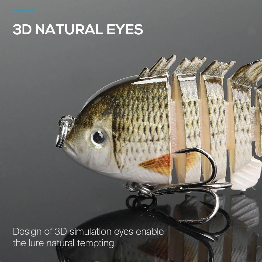 VTAVTA 60mm Mini Multi Jointed Fishing Lure 6 Segment Floating Wobbler Swimbiat Crankbait Fishing Lures Hard Bait Fishing Tackle