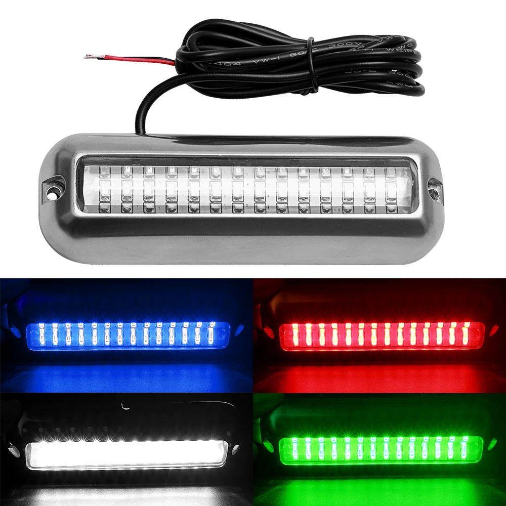 

42 LED Underwater Boat Transom Light Stainless Steel Under Water Pontoon Waterproof Lamp marine hardware boat yacht accessories