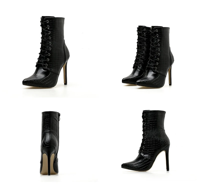 Womens Fashion Boot High Heels Sexy Lady Boot Party Mid-calf Snow Boots Women Motorcycle Winter Boots Women Waterproof Plus Size 10 (10)