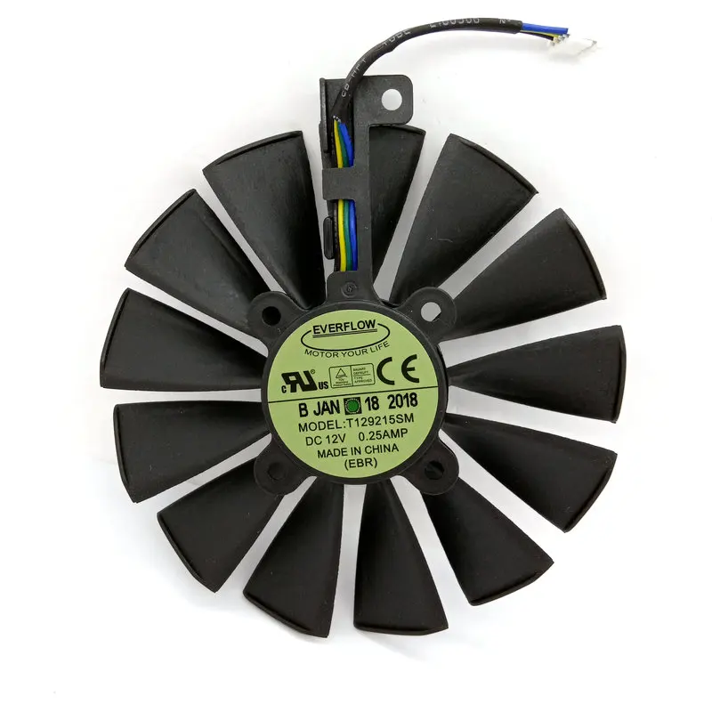 Новый оригинальный охлаждающий вентилятор для графических карт RX580 T129215SM DC12V 0.25A