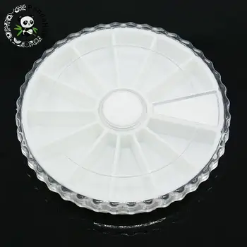 

Round Plastic Bead Containers, 65mm in diameter, 1.3cm thick