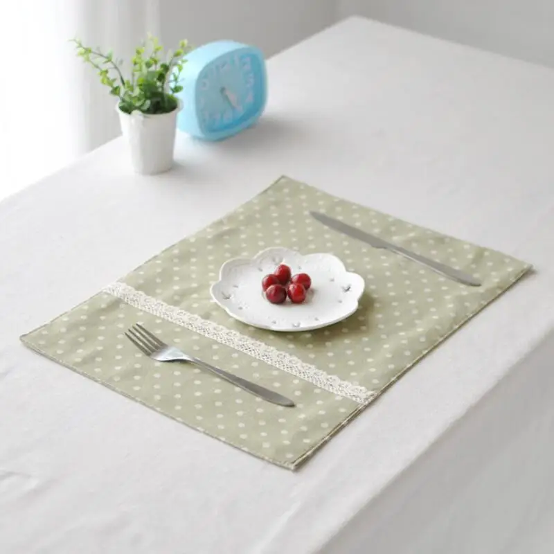 4pc Upscale Japanese style Lace dot cloth placemat table mat Western