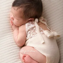 New child Child Ladies Pictures Props Lace Romper Child Knit Playsuit Equipment Lace Garments Toddler Flower Rompers With Bow