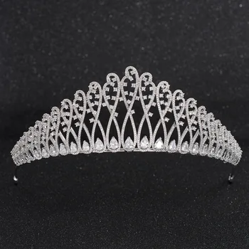 

Crystals CZ Cubic Zirconia Wedding Bridal Royal Tiara Diadem Crown Women Prom Hair Jewelry Accessories CH10172