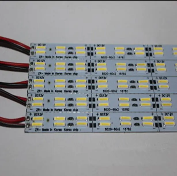 SMD 8520 двухрядные чип Алюминий светодиодный жесткой полосы DC 12V 60 Светодиодный s бар светильник 50 см; склоны отсутствуют Водонепроницаемый