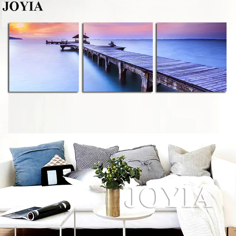Buy Triptych Wall Painting Pier Sunrise 3 Piece