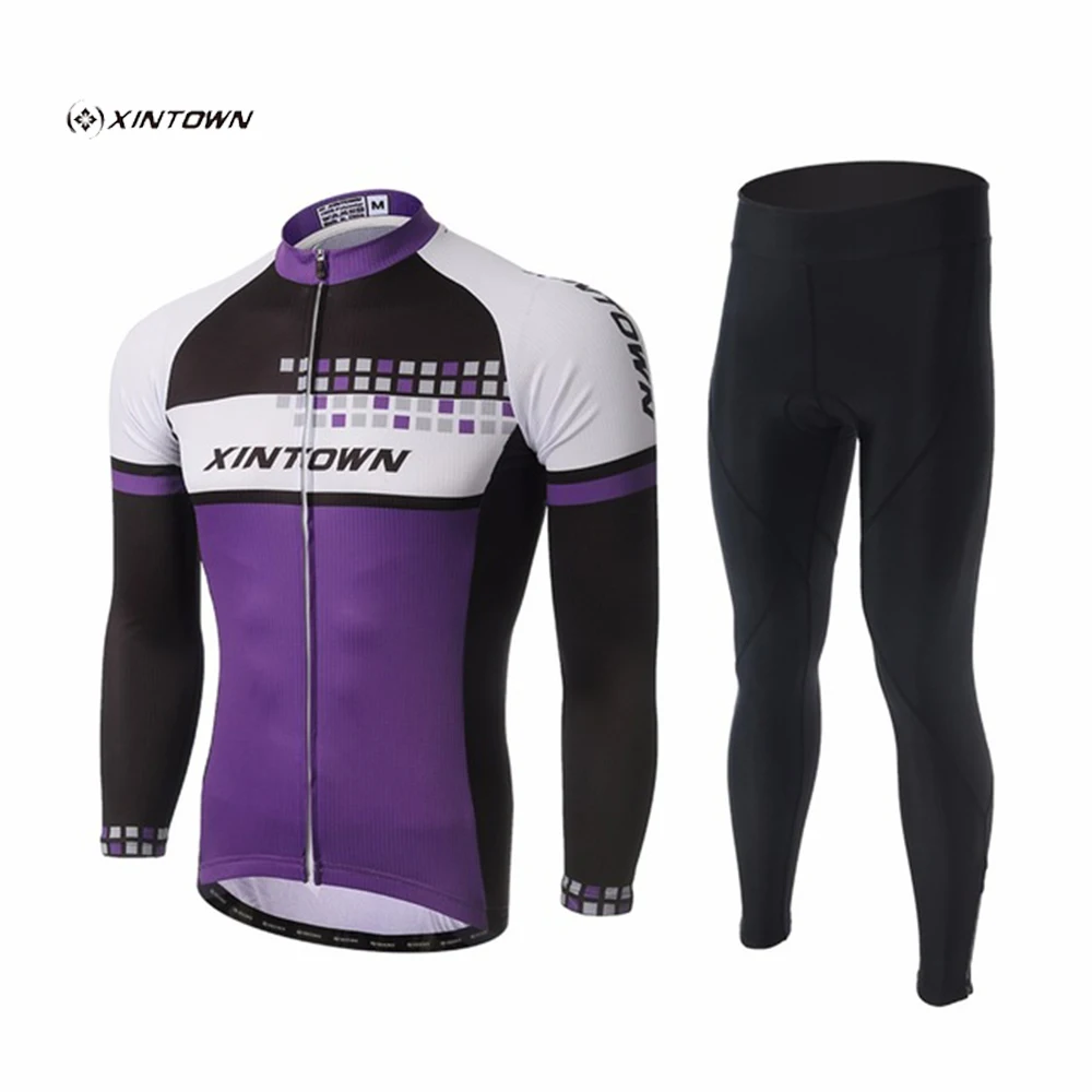 

XINTOWN Maillot Movistar Long Sleeve Cycling Clothing Bicycle Jersey Set MTB Wear Quick Dry Ropa Ciclismo Hombre Sunweb Suit Set