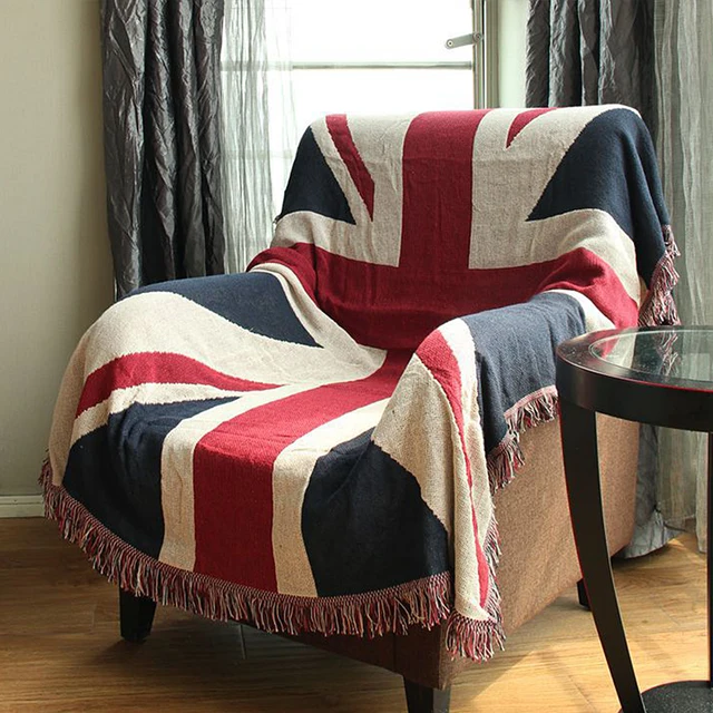 Cotton Knitted Children Throw Blanket Office Home Hotel Travel Sofa Cotton Knitted Children Throw Blanket Office Home Hotel Travel Sofa Bed Cover Cushion Union Jack Tels