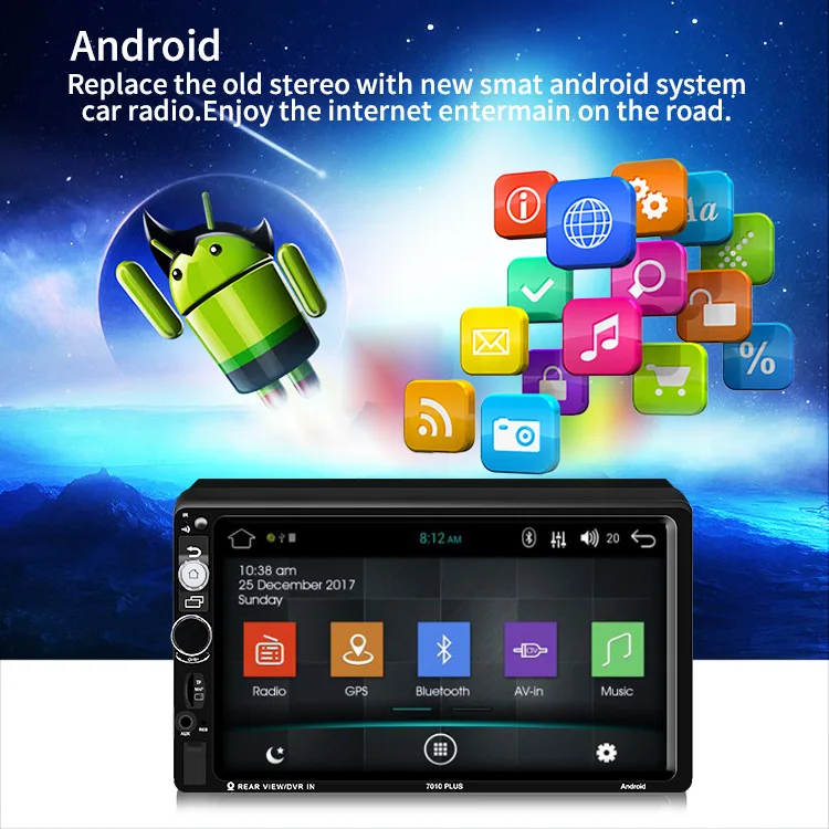 SWM 7010Plus 2din радио авто стерео Android 8,1 1G 16Gb Rds онлайн навигация Авторадио Oto Teypleri Зеркало Ссылка парктроник