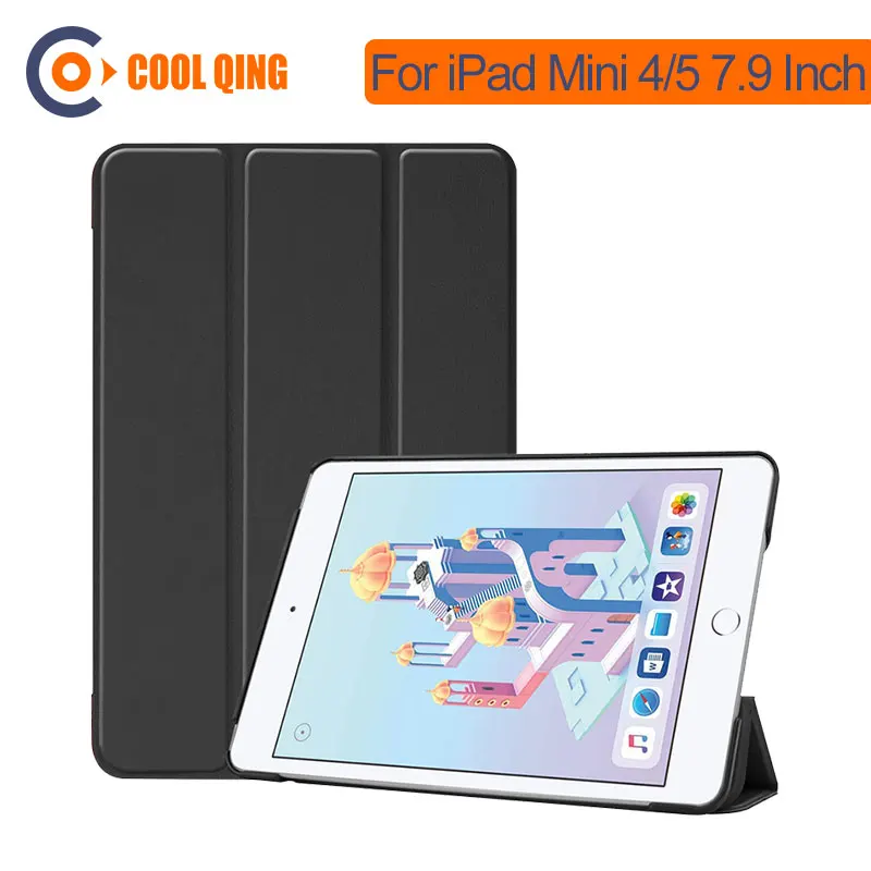 

Tablets Case For New iPad Mini 5 2019 Mini 4 General Version PU Cover Smart Sleep Wake Up Fold Stand For iPad Mini Case Mini 4/5