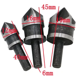 

3PCS Shars Industrial Countersink Drill Bit End Mills Mill Cutter Set 3 Flute 82 Degree Chamfer Chamfering