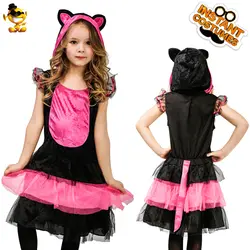 DSPLAY/новый стиль, оригинальное модное розовое платье с котом, темпераментная детская праздничная одежда для костюмированной вечеринки