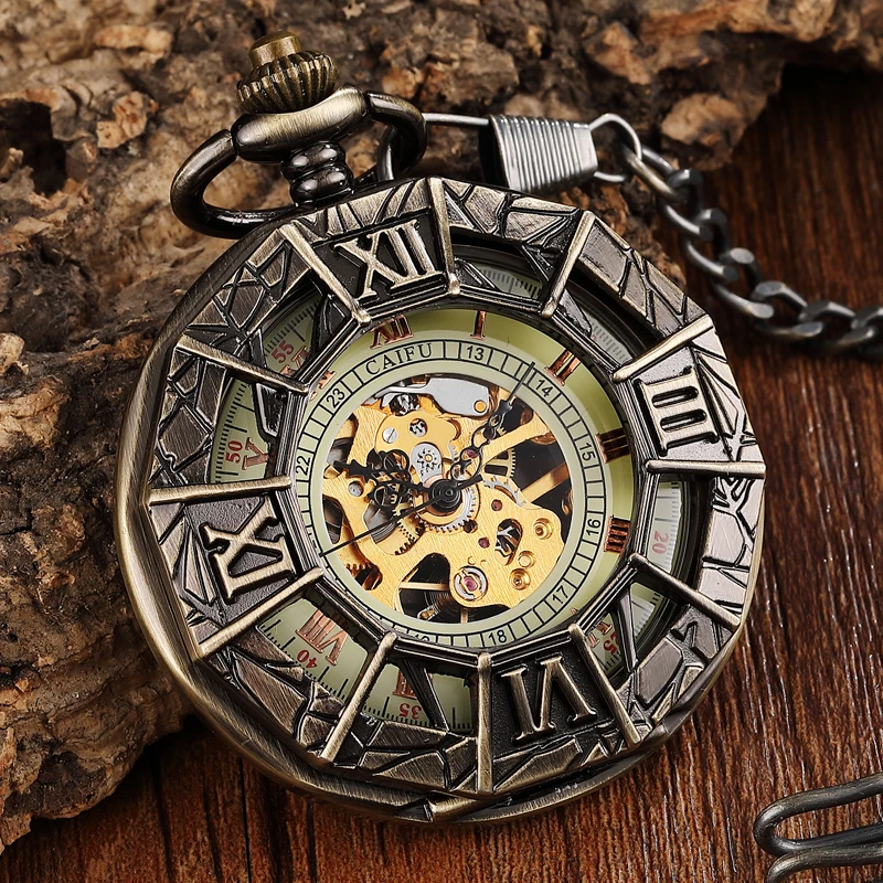 Aranha do Vintage Relógio de Bolso Relógio de Pulso Relojes de Bolsillo Homem Steampunk Homens Mecânico Design Legal Corrente Fob Retro Bolso Masculino Oco