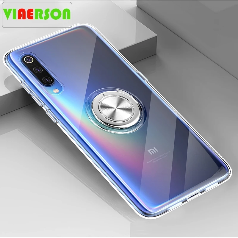 Чехол для Xiaomi mi 9 se 8 lite мягкий прозрачный защитный чехол с кольцом и подставкой