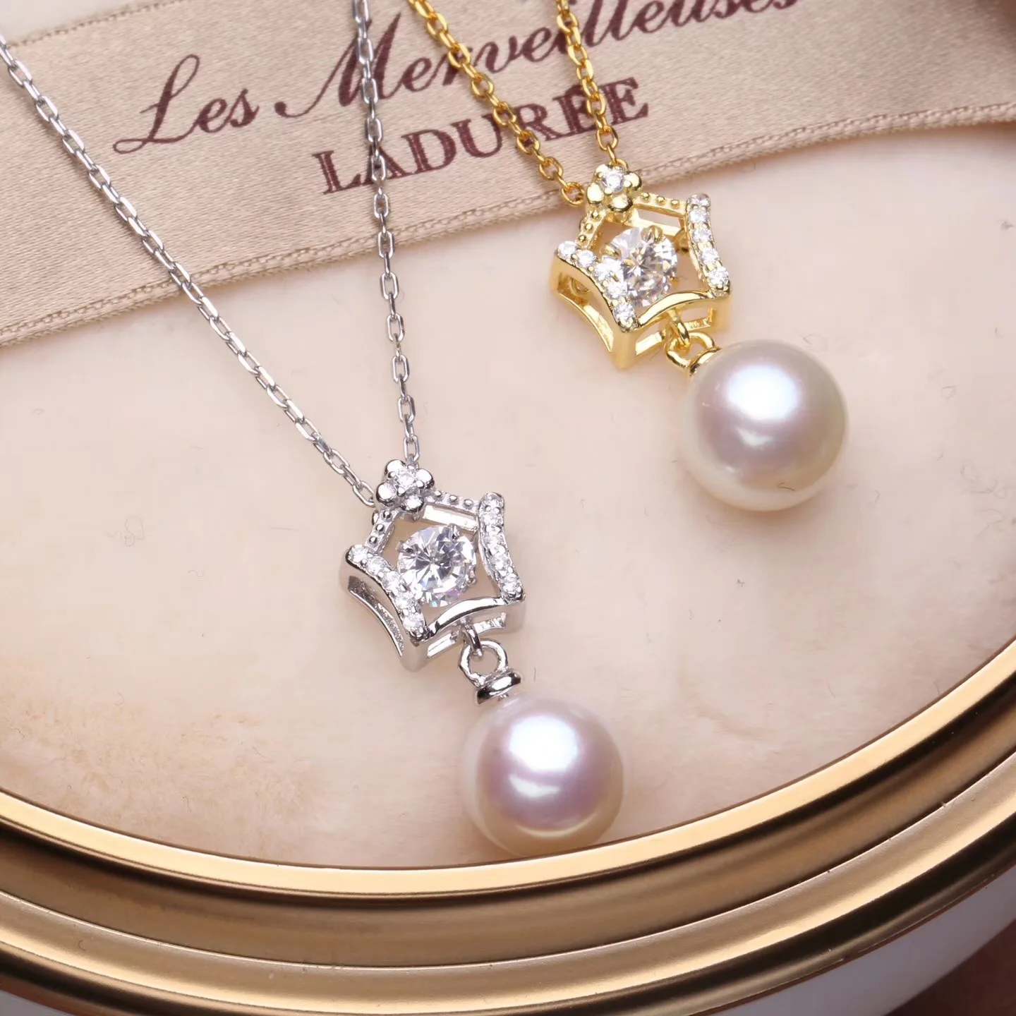 S925 Sterling Silver Star Pearl Pendant Holder Women DIY Handmade Pearl