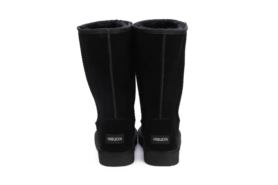 HABUCKN/модные женские зимние ботинки; классические женские зимние ботинки из натуральной кожи высокого качества в австралийском стиле; botas mujer Size34-44