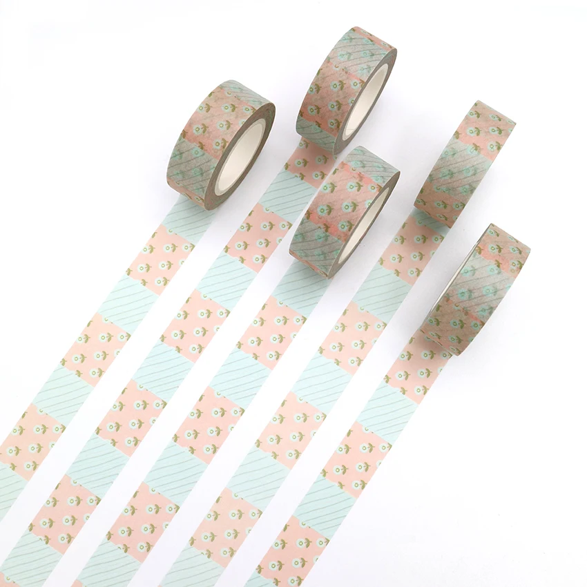 

1 PCS Cute Kawaii Flower Decorative Washi Tape DIY Scrapbooking Masking Tape School Office Supply 15mm X 10m