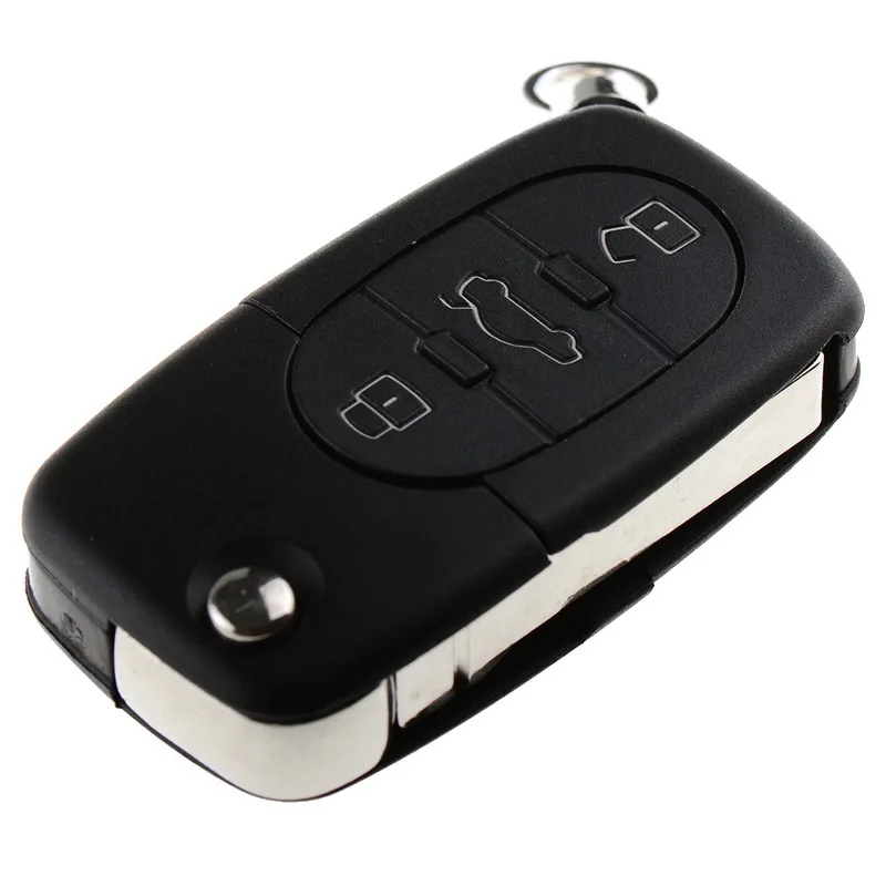 

2016 High Quality Black Replacement Remote Key Case Fob 3 Buttons Uncut Blade For AUDI A2 A3 A4 A6 A8 TT