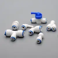 1/4 OD PE TUBE to tube Quick Connector ครอบครัวน้ําดื่ม RO filter ระบบรีเวิร์สออสโมซิส 1