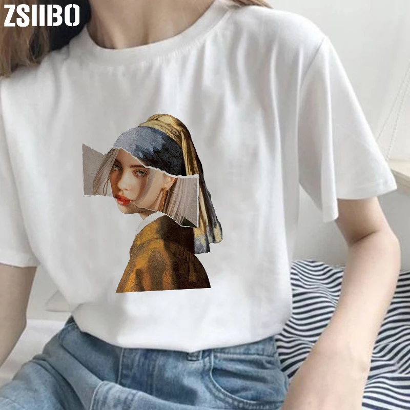 Женская футболка с принтом Kawaii Повседневная Свободная имитирующим