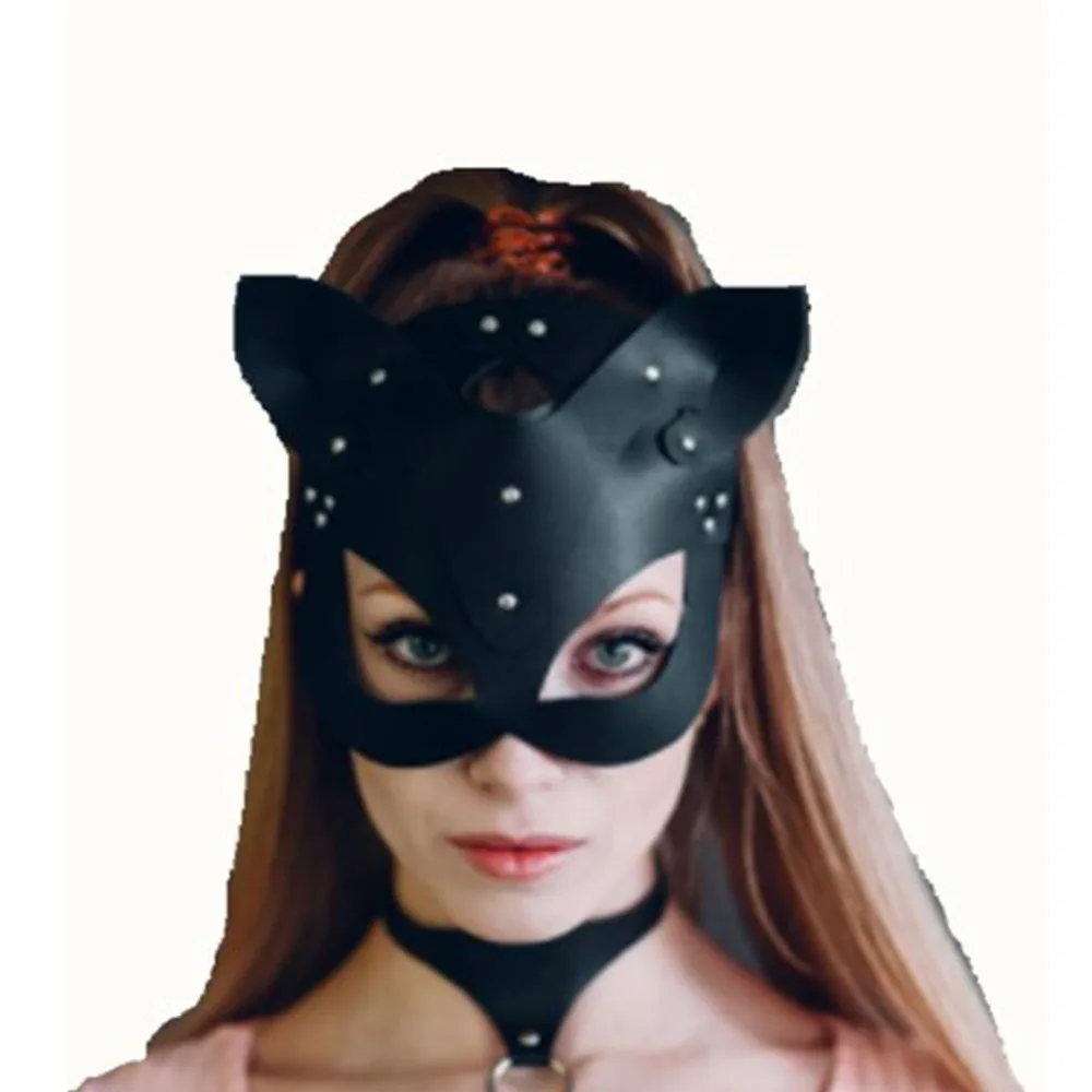 kitten mask faux leather animal mask panther hood Vegan leather kitten petplay mask kittenplay kitty feline mask