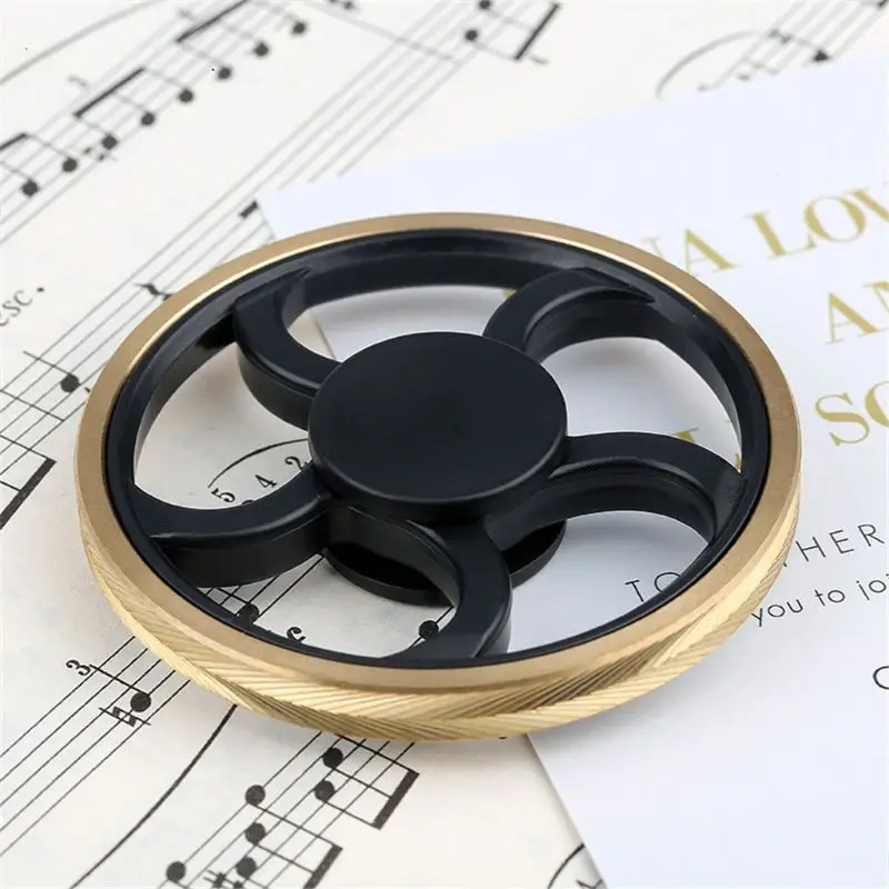 

Hand Spinner Round Fidget Gyro Torqbar Brass Finger Toy EDC Focus ADHD Autism