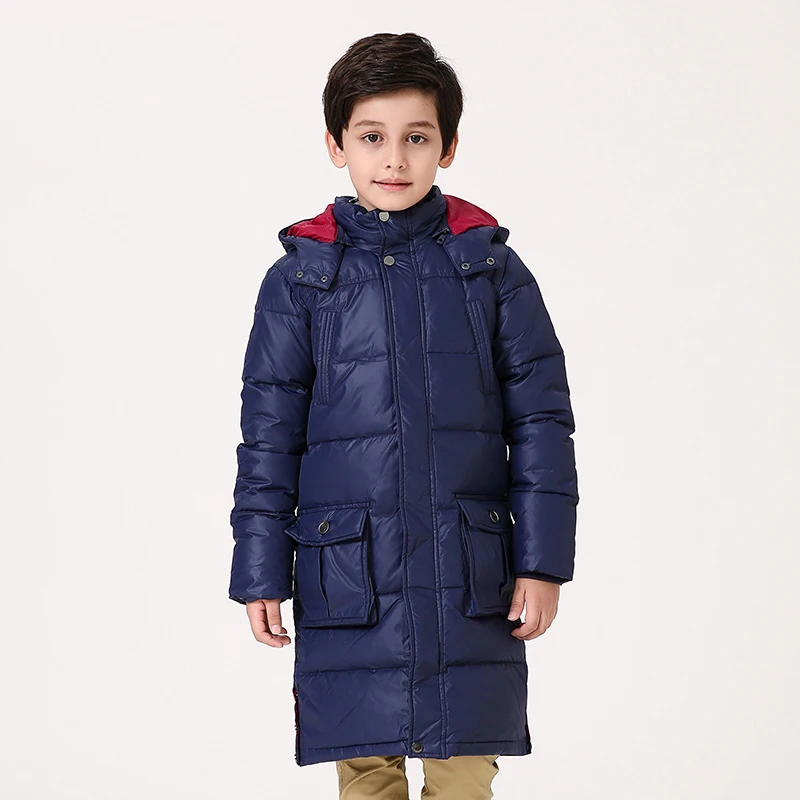 T100 Children Winter Wear Jacket White Duck Down Winter Coat Boy Long
