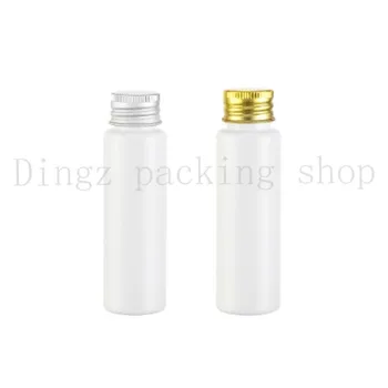

Hot sale 50pcs,30ml Flat shoulder white aluminum lid bottle cap,extra-thick PET lotion points bottling,refillable bottles