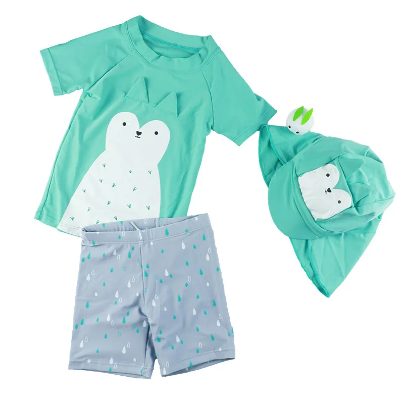 

Sunscreen Children's Swimwear Cute Cartoon Penguin Swimsuit Baby Boy Girl Clothes Beach Bathing Suit Set Kids Sunblock Beachwear