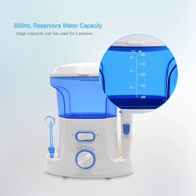 Профессиональный ирригатор для полости рта, 7 многофункциональных наконечников, Электрический Очиститель для воды, 600 мл, очиститель зубов для брекетов, уход за зубами для семьи
