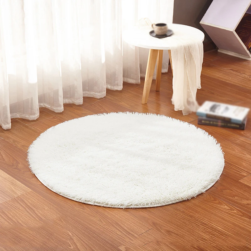 

Soft Plush Bedroom Carpet Round Fluffy Rugs Anti-Skid Shaggy Area Rug Room Home Decoration
