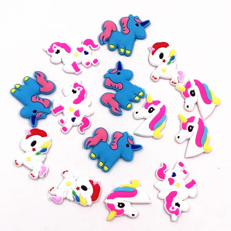 

Wholesale 100Pcs Unicorn Horse Poni PVC Flat Back for Bookmarks Center Crafts Jewelry Charms Magnets Girls DIY Craft Supplies