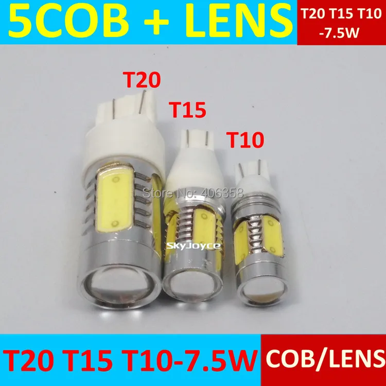 2X T10 W5W 168 194 светодиодный внутренние Ксеноновые белые 7 5 Вт с объективом проектор