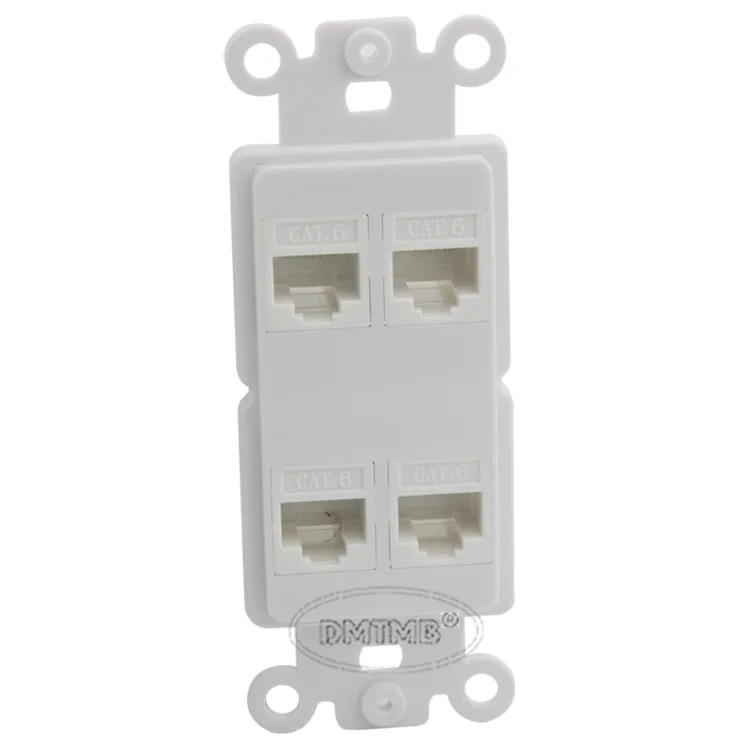 Внутренняя настенные тарелки 4 порта CAT6 RJ45 с keystone стиль и поддержки diy