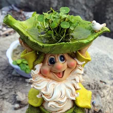 Декор для горшков Садовое украшение для улицы, из пластика Мультфильм гномы скульптура Статуэтка для украшения для горшков