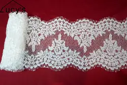 1 шт 17x150 см Проводные кружевной отделкой ресниц Гребешок кружева обрезки двойной окантовкой шитье для свадьбы свадебная фата халат