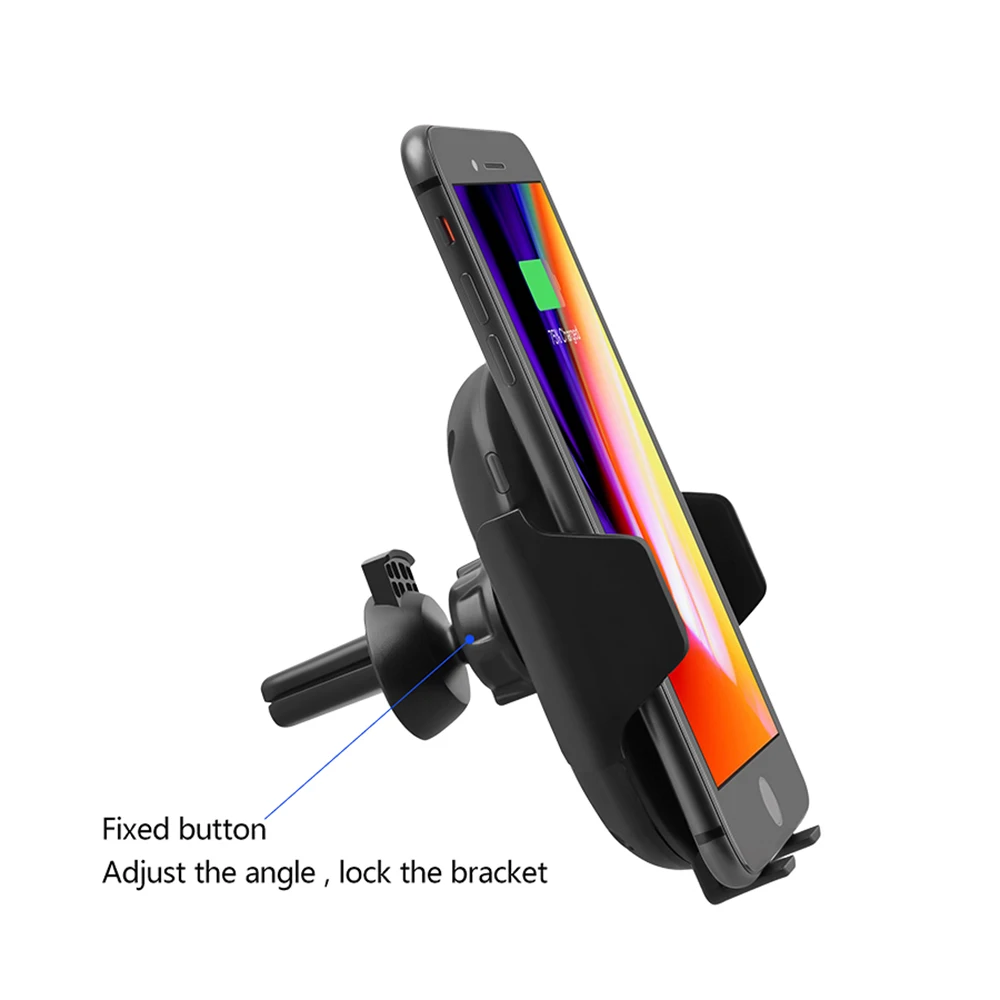 DCAE Qi Wireless Car Charger Automatic Infrared Sensor Fast Charging Air Vent Phone Holder for iPhone 8 X XS XR Samsung S8 S9 S7