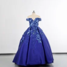 Настоящая фотография Королевский синий бабочка свадебные платья с блестками с лодка средства ухода за кожей Шеи Быстрая