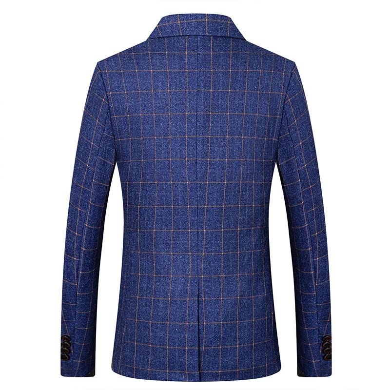 Роскошные золотые плед печати Блейзер Masculino Slim Fit для мужчин мужской Блейзер плюс размеры 5xl высокое качество Chaqueta Hombre