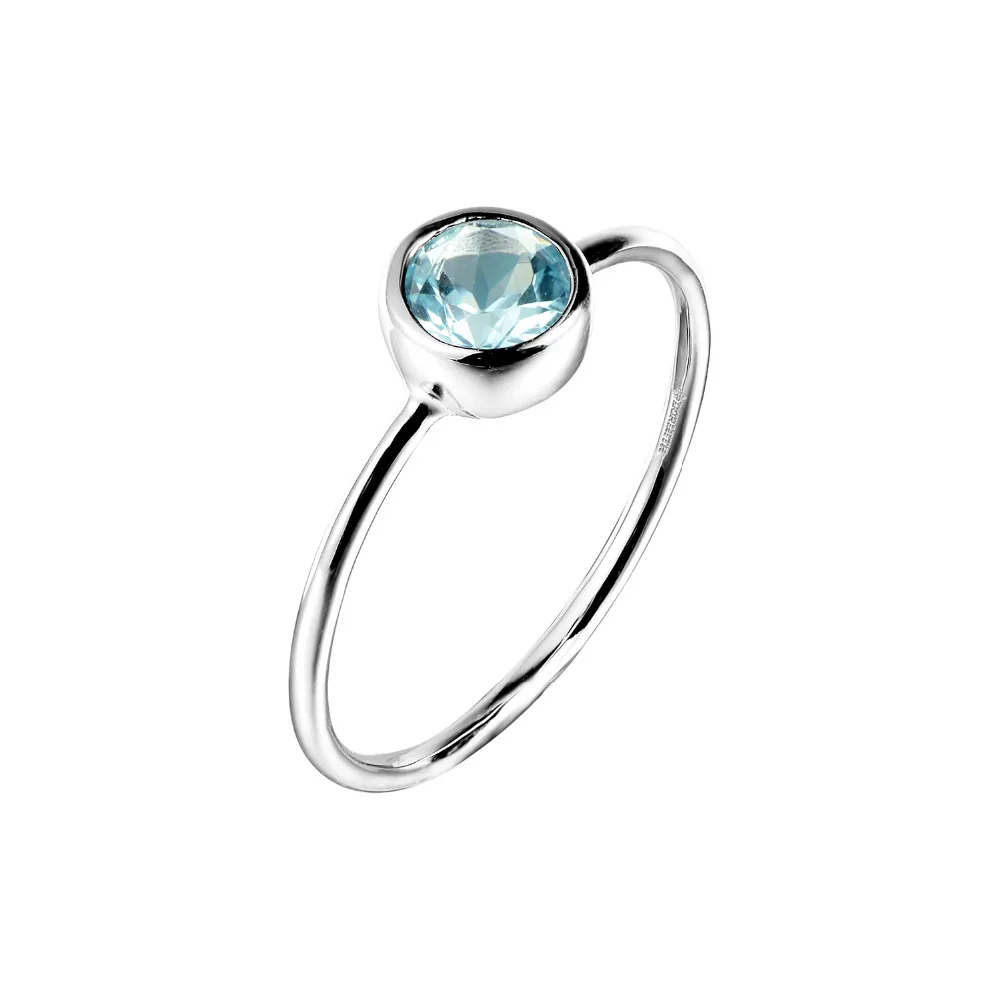 

DORMITH real 925 sterling silver ring natural blue topaz rings gemstone rings for women jewelry rings