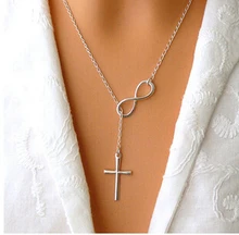 Joyería de fiesta nupcial al por mayor collar de Cruz con encanto infinito figura de venganza 8 collar infinito de eternidad(China)