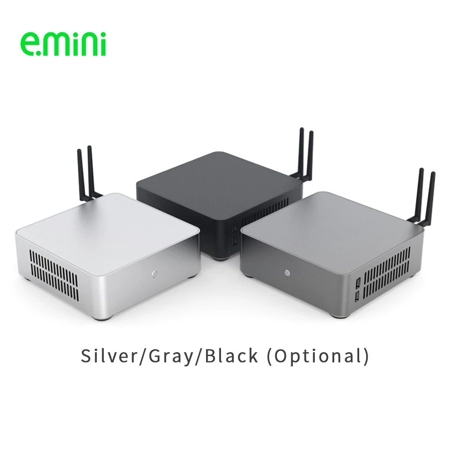 E.MINI H65S Mini ITX корпус компьютера алюминиевый для настольного ПК с двумя USB2.0 офиса