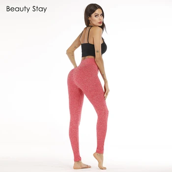 

Beauty Stay Colorful Sexy Push Up Women Leggings Skinny Candy Color High Waist Workout Casual Fitness Pencil Pants