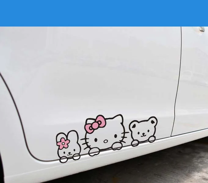 Car styling Hello Kitty Auto Stickers Lovely Cat Decal for Luxgen 5 7