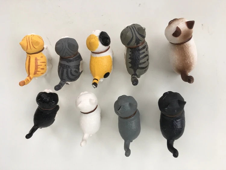 9PCS/LOT mini cat kawaii ACTOYS Japan Anime Lovely Bells Cat Holiday Gift action figure collectible model toys for kids