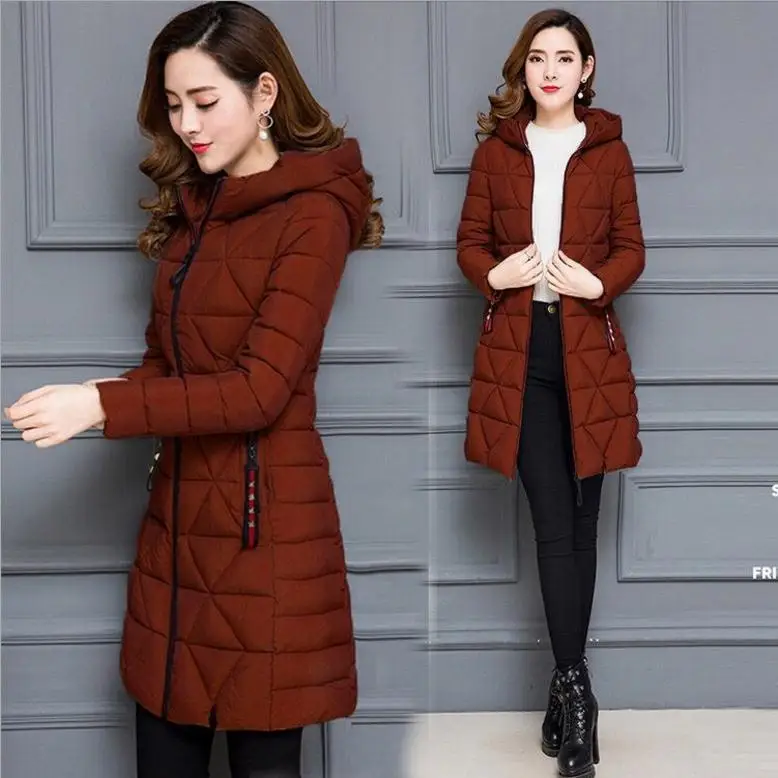 Plus Size 6XL Light&Thin Autumn Winter Women Jackets Female Down Cotton Jacket Slim Outerwear Casual Female Parkas Top Q595 - Цвет: caramel color